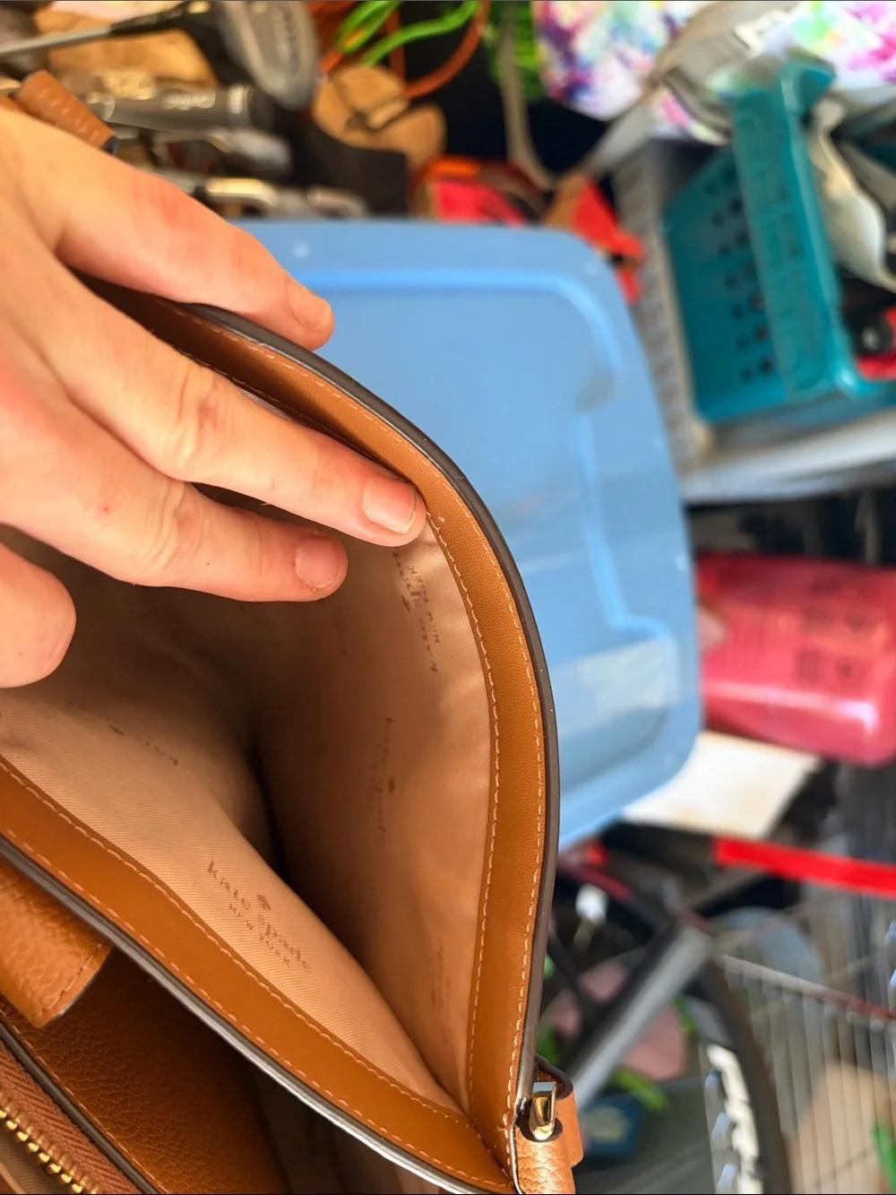 kate spade Tan Pebbled Leather Shoulder Tote